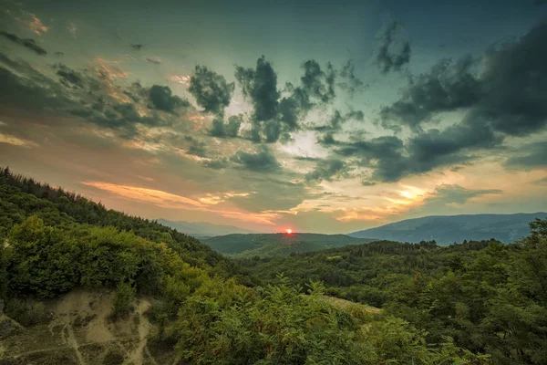 Pohled Majestátní Západ Slunce Hory Rila Bulharsko Krajina Hor — Stock fotografie