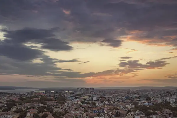 Hermosas Nubes Sobre Ciudad Varna Bulgaria — Foto de Stock