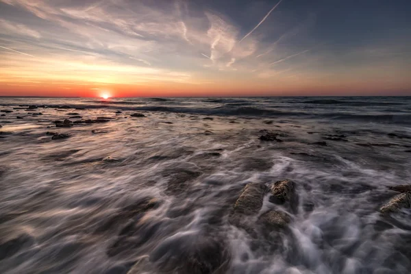 Beautiful Sunrise Sea Water Motion Blur — Stock Photo, Image