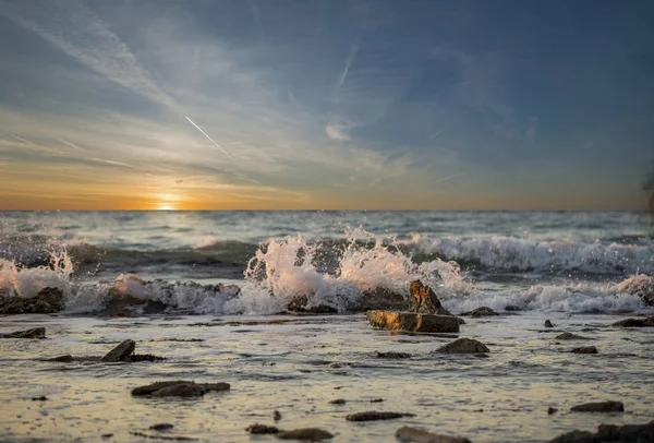 Amazing Low Angle View Sea Sunrise — Stock Photo, Image