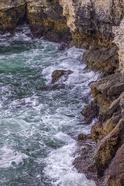 Spectaculaire Schilderachtige Ruwe Natuur Landschap Vanaf Kliffen Van Zwarte Zee — Stockfoto