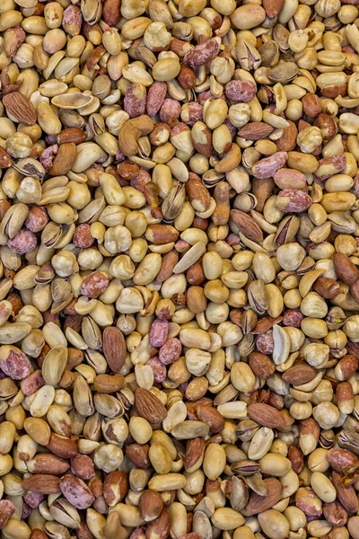 Una Mezcla Frutos Secos Superficie Fondo Una Mezcla Bocadillos Almendras —  Fotos de Stock