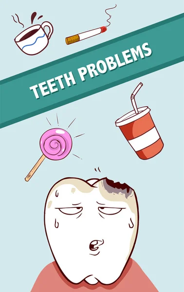 歯の悪い飲食のベクトル イラスト — ストックベクタ