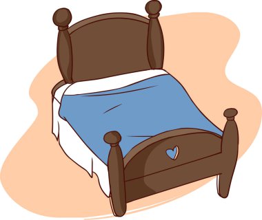 Vektör llustration bir yatak