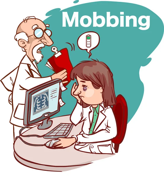 Mobbing Ilustracji Wektorowych Sektora Zdrowia — Wektor stockowy