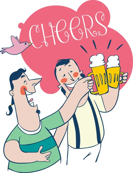 Menschen Trinken Der Bar Zeichentrickvektorillustration Für Ihr Design — Stockvektor
