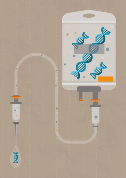 Terapia Génica Futuro Medicina Contador Gota Con Adn — Vector de stock