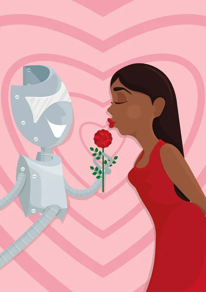 Cyber sevgilisi. Bir robot ve bir kadın. Nasıl yapay zeka çizimi değiştirmek veya ruh eşinizi ortağında seviyorum özellikleri birleştiren ve kötü olanlar hariç olmak üzere, taklit