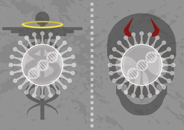 Todos Los Virus Son Malos Ejemplo Los Buenos Uso Bacteriófago — Archivo Imágenes Vectoriales