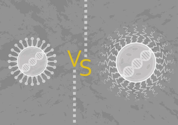 Microorganisme Virus Bactéries Leurs Différences Dans Structure Cellulaire Les Actions — Image vectorielle