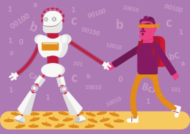 Takip et beni. Neuronet'e her zaman güvenmeli miyiz? Bir robot, gözlerinde bandaj olan bir adamı uzaka götürür. Adam yolda tehlikeli bir sürü şey olduğunu görmüyor, o sadece körü körüne bot takip