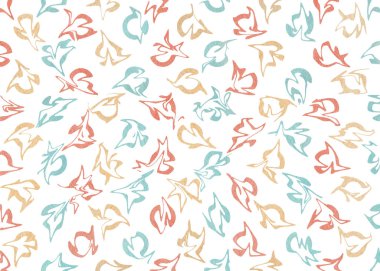 Suluboya, bej, mavi ve pembe soyut desen. Moda tekstil, kumaş, arka planlar için süsleme