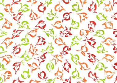 Suluboya kırmızı, yeşil ve turuncu desen soyut. Moda tekstil, kumaş, arka planlar için süsleme