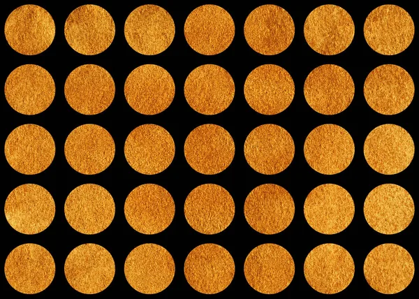 Golden painted circles. Pattern with golden circles for scrapbooks, wedding, party or baby shower invitations.