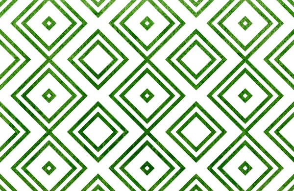 緑の色の水彩画の幾何学模様 ファッション繊維 — ストック写真
