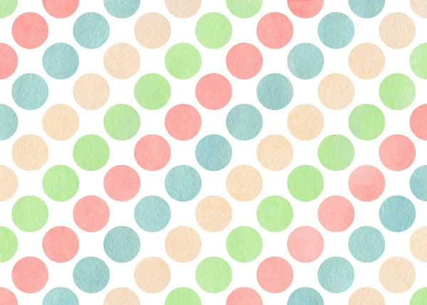 Watercolor Blue Light Pink Beige Mint Green Polka Dot Background — Stock Photo, Image