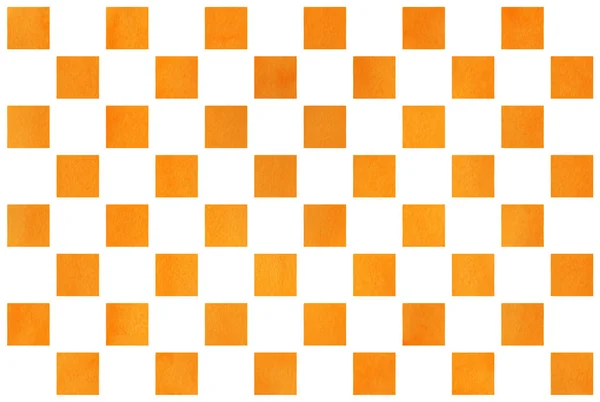 Watercolor orange square geometric pattern. Watercolor geometric pattern.
