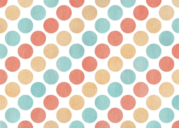 Watercolor Blue Beige Pink Polka Dot Background Pattern Colorful Polka — Stock Photo, Image