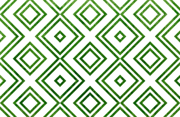 Akwarela Geometryczny Wzór Kolorze Zielonym Dla Moda Tekstylne Tkaniny Tła — Zdjęcie stockowe