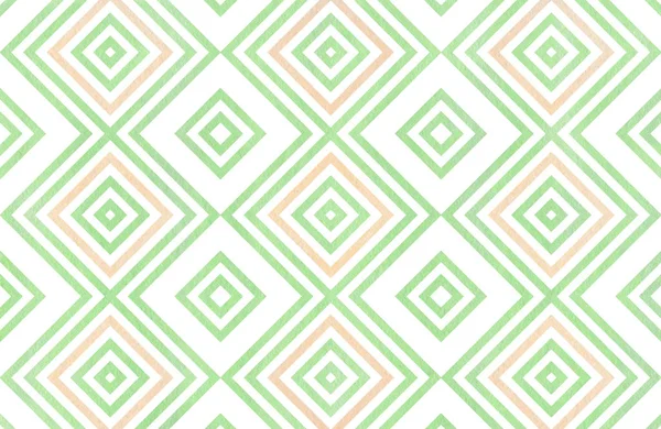 Watercolor geometrical pattern in mint green and beige color. For fashion textile, cloth, backgrounds.