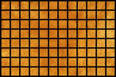 Altın boyalı kare desen. Moda Tekstil, kumaş, arka planlar için geometrik geleneksel süsleme.