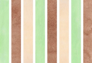 Suluboya nane, kahverengi ve bej çizgili arka plan.