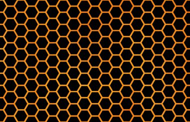 Sulu Boya turuncu geometrik tarak desen. Altıgen kılavuz tasarım.