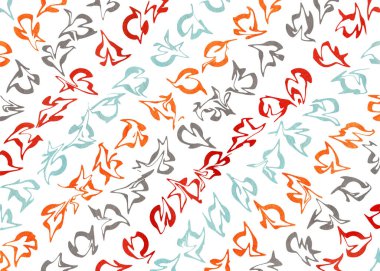 Suluboya turuncu, mavi, kırmızı ve gri desen soyut. Moda tekstil, kumaş, arka planlar için süsleme