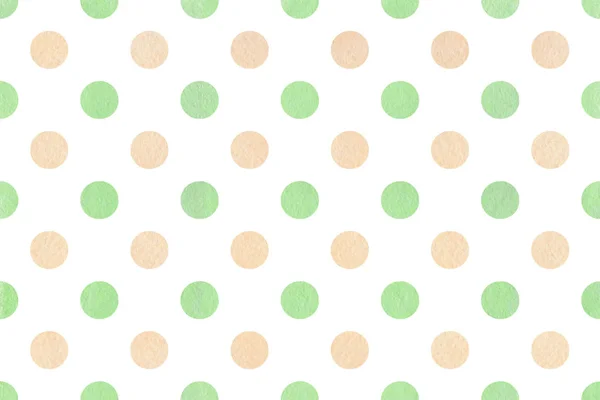 Acquerello Verde Menta Beige Pois Sfondo Modello Con Punti Scrapbook — Foto Stock