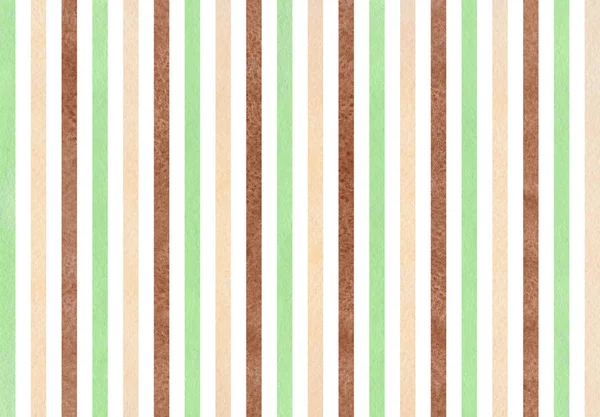 Acquerello Menta Marrone Beige Strisce Sfondo — Foto Stock