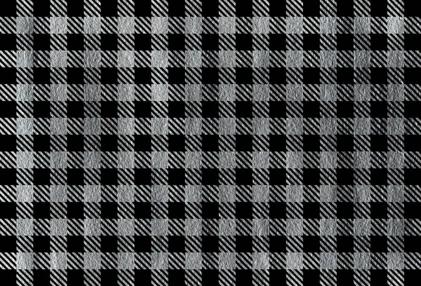 Silver Painted Checked Pattern Geometrical Traditional Ornament Fashion Textile Cloth — Stock Photo, Image