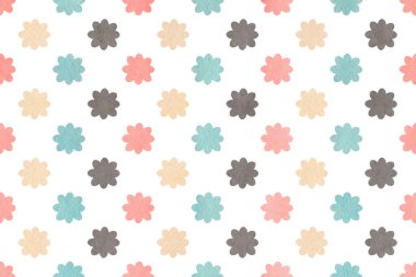 Suluboya hafif pembe, mavi, gri ve bej çiçek deseni. Beyaz zemin üzerine suluboya çiçek.