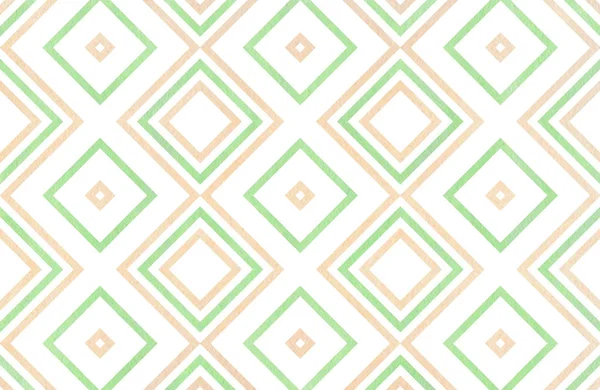 Watercolor geometrical pattern in mint green and beige color. For fashion textile, cloth, backgrounds.