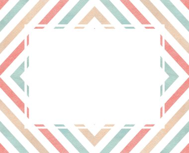 Mavi, pembe ve bej çizgili suluboya çerçeve.