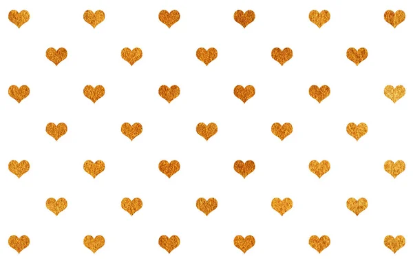 Zlaté Srdce Malovaný Vzor Zlaté Lesklé Textury Zlatá Barva — Stock fotografie
