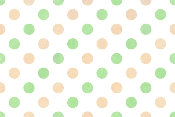 Acquerello Verde Menta Beige Pois Sfondo Modello Con Punti Scrapbook — Foto Stock