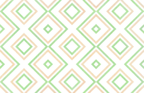 Watercolor geometrical pattern in mint green and beige color. For fashion textile, cloth, backgrounds.