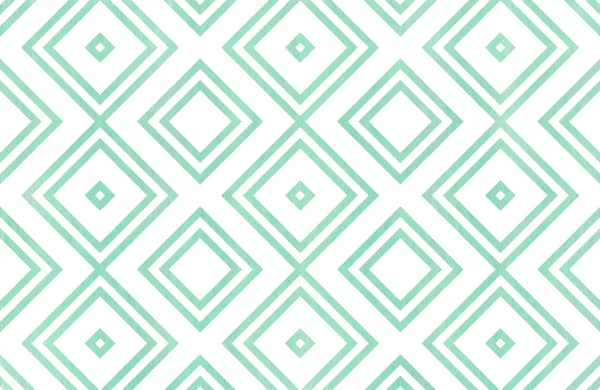 Akvarell Geometriai Mintás Seafoam Kék Színű Fashion Textil Szövet Háttér — Stock Fotó