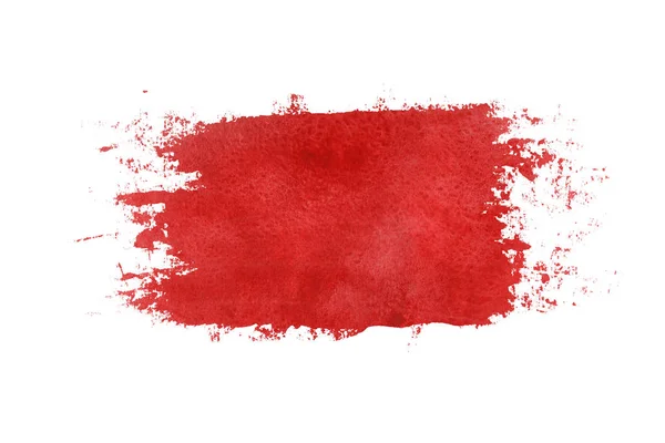 Coups Pinceau Grungy Aquarelle Rouge Foncé Peints Sur Fond Blanc — Photo