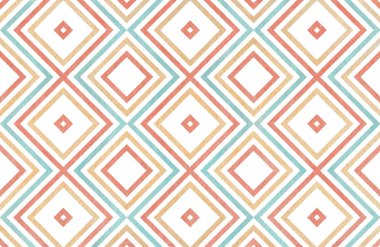 Mavi, bej ve pembe renkli sulu boya geometrik desen. Moda tekstil, kumaş, arka planlar için.