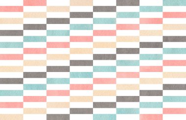 Sulu boya açık pembe, mavi, gri ve bej çizgili renkli.