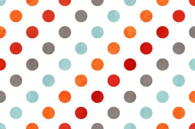 Sulu boya turuncu, mavi, kırmızı ve gri puantiyeli arka plan. Polka noktalı scrapbooks, düğün, parti ya da bebek duş davetiyeler desen.