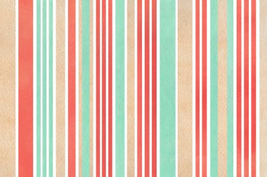 Suluboya çilek kırmızı, mavi çizgili arka plan bej ve kakao.