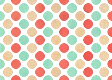 Suluboya çilek kırmızı, bej ve kakao polka dot arka plan mavi. Scrapbooks, düğün, parti ya da bebek duş davetiyeler desen.