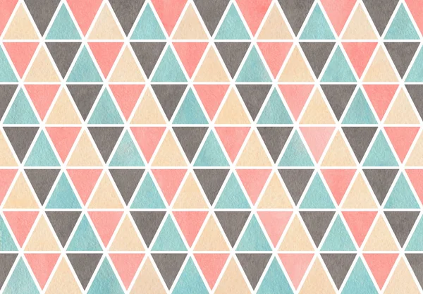水彩画光ピンク グレー ベージュの三角形のパターン — ストック写真