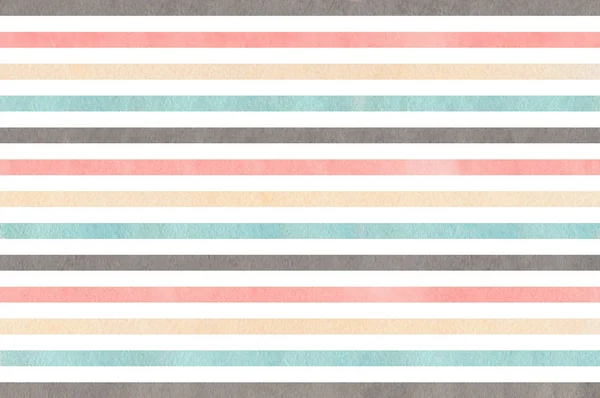 Watercolor Light Pink Blue Gray Beige Striped Background — Stock Photo, Image