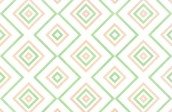 Watercolor geometrical pattern in mint green and beige color. For fashion textile, cloth, backgrounds.