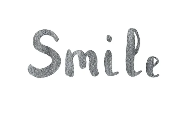 Sonrisa Dibujada Mano Caligrafía Pincel Motivación Inspiración Cita Inspiradora Positiva — Foto de Stock