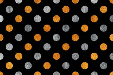 Altın ve gümüş boyalı polka dot arka plan.