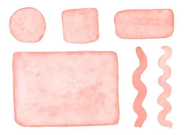 Conjunto de elementos aquarela rosa claro . — Fotografia de Stock